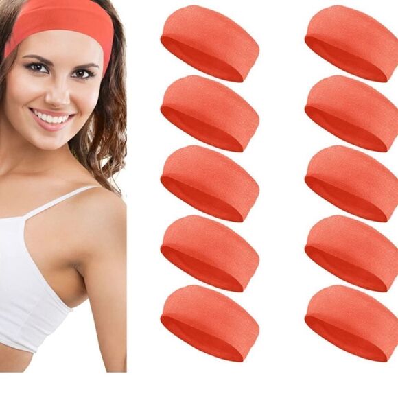 10 pc Headband Set Coral - Picture 2 of 3